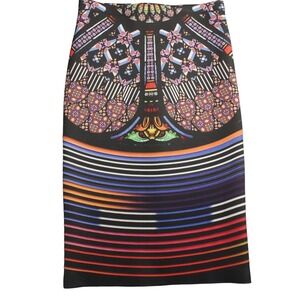Clover Canyon Womens Geometric Print Pull On Pencil Skirt Multicolor Size Medium